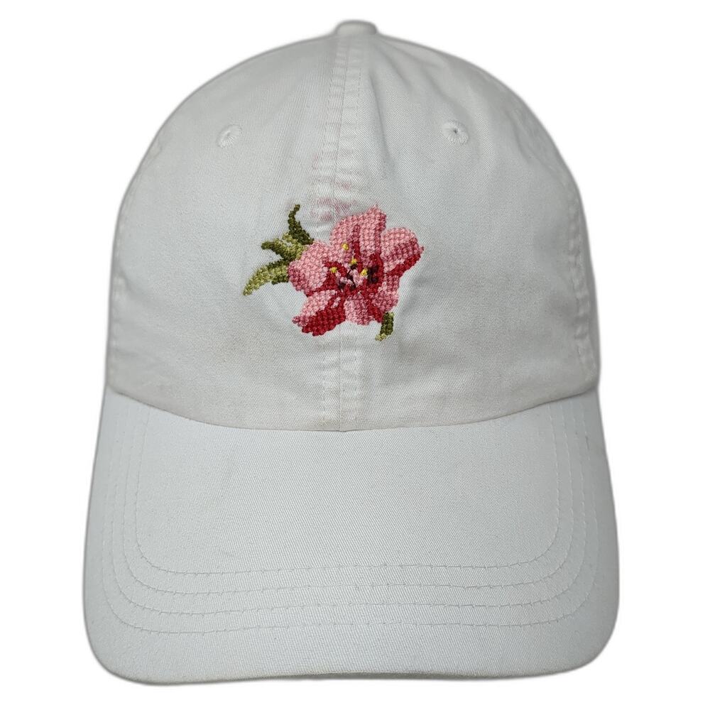 Ahead Strapback Hat Solid White One Size Embroide… - image 1